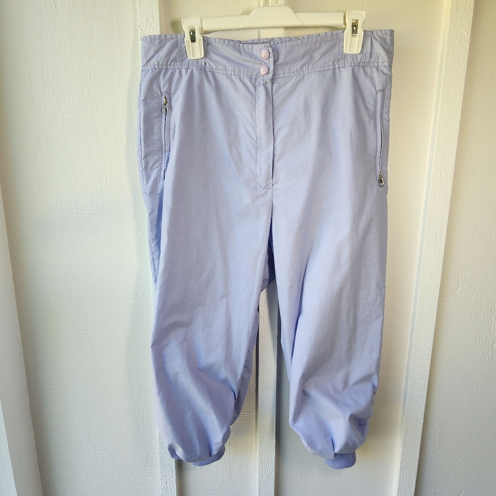 Vintage 1ST Down Salt Lake City Utah Lavander Joggers High Rise Capri Size 14
